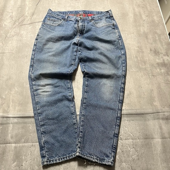 L.L. Bean Other - Vintage LL Bean Mens Red Plaid Flannel Jeans Size 32x30 Relaxed Fit USA Made